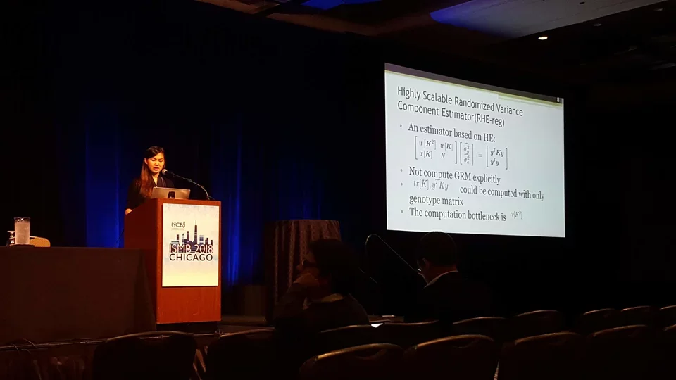 Ariel give a talk: "A scalable estimator of SNP heritability for Biobank-scale data" at ISMB in Chicago!